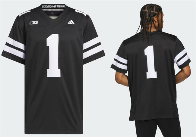 Men's Nebraska Cornhuskers ACTIVE PLAYER Custom Black Stitched Football Jersey